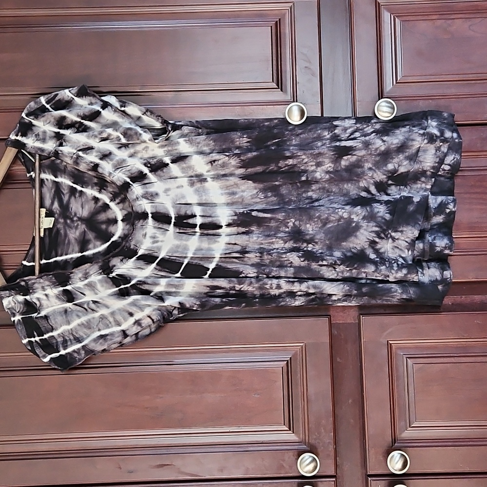 One World Embellished top, tie dye, gray/black/white, PXL